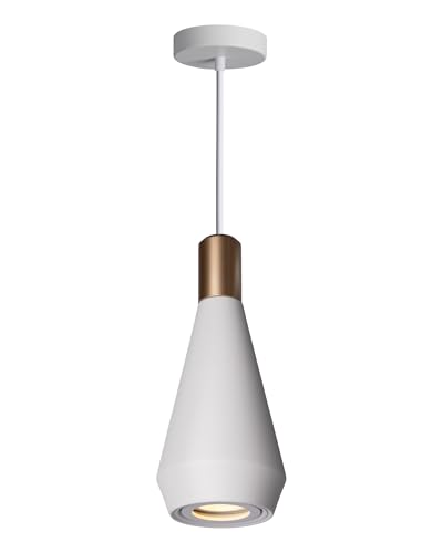Image of Aisilan Modern White Pendant Light Ceiling Pendant Lights with 5W GU10 Bulb Adjustable Height LED Hanging Lighting for Bedside Bedroom Kitchen Bar