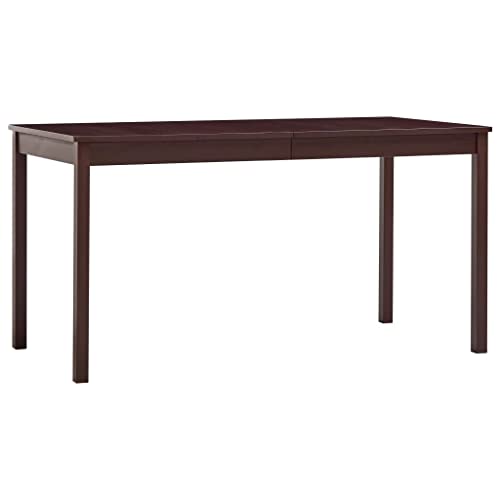 vidaXL Pin Table de Salle à Manger Table à Dîner Table de Cuisine Table de Repas Meuble à Dîner Table à Manger Maison Intérieur Marron Foncé 140x70x73 cm