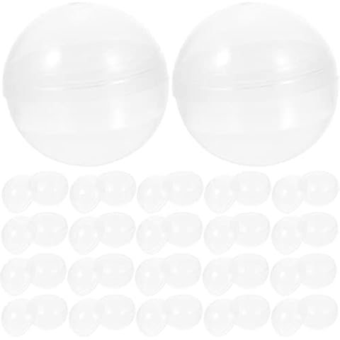Didiseaon 100pcs Lottery Balls Vending Machine Capsule Clear Fillable Ornamentt Empty Bingo Balls Hollow Ball Toy for Gumball Machines Party 28MM Cover