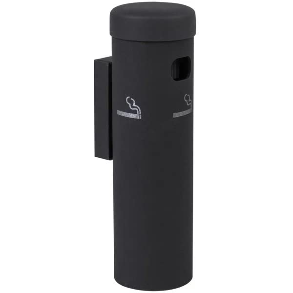 Black Wall Mounted Cigarette/Ash Receptacle, Outdoor Cigarette Butt Receptacle, Cigarette Disposal Outdoor, Great for Use in Patio, Hotels, Cafes, Offices, Restaurants, Bars, Casino