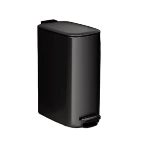 Poubelle de salle de bain 16L noire gain de place pour la maison