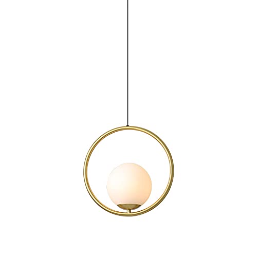 Lustre nordique rond en métal suspendu au design épuré