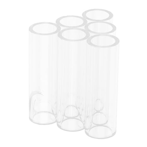 Milisten Betta Fish アクリルチューブトンネル水族館繁殖洞窟エビシェルター 6 穴隠し産卵管エビ生息地の装飾隠れ洞窟水槽装飾