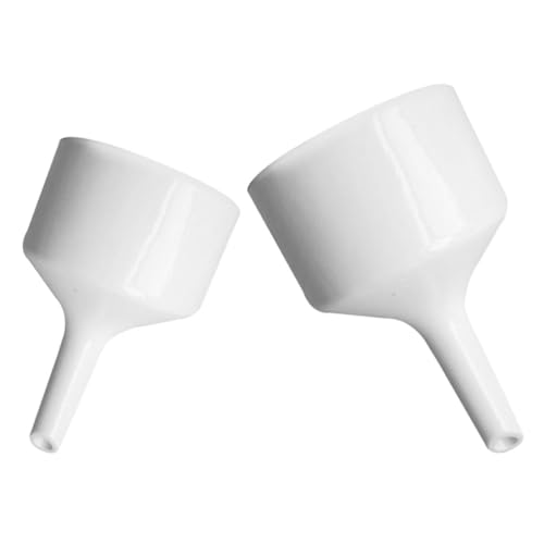FUNOMOCYA 2pcs Buchner Funnel Scientific Filling Funnel Scientific Funnel Filter Funnel Wide Mouth Funnel Laboratory Funnel Liquid Funnel Laboratory Filling Funnels Ceramics White