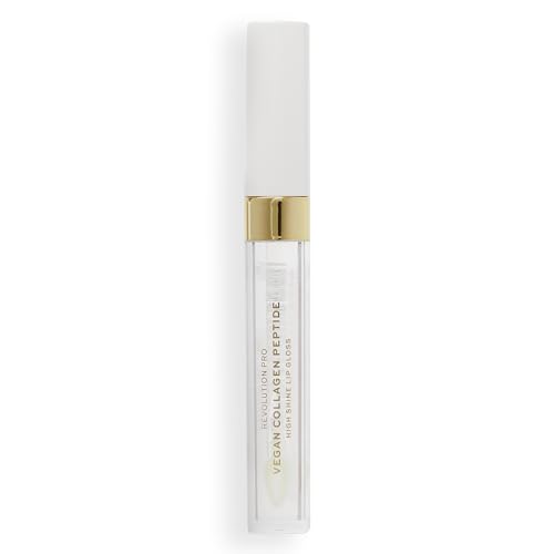 Image of Revolution Pro Vegan Collagen Peptide High Shine Lip Gloss, Nourish, Plump & Hydrate Lips With Hyaluronic Acid & Vitamin E, 4 ML (Pack of 1)