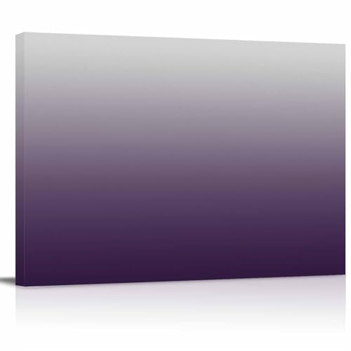 Purple Ombre Canvas Print Wall Art - Purple and Grey Gradient Aes...