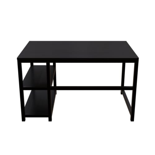 Riyan Luxiwood® Carter Computer Table with Open Storage Made MDF I Large Study Table (Large, Brown) - Image 7