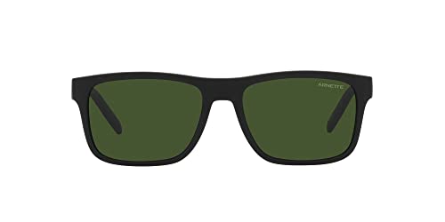 ARNETTE Man Sunglasses Matte Black Frame, Dark Green Lenses, 55MM