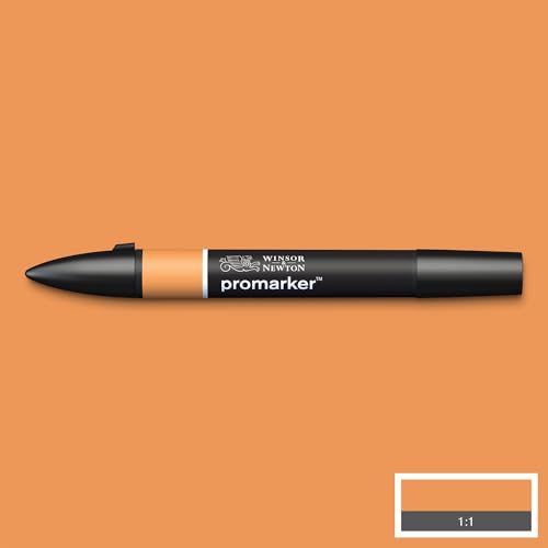 Image of Winsor & Newton Promarker, Alcohol Based Markers, Ginger (O136), Double Tipped Drawing Marker Set for Artists, Graphic Designers, Illustrators - Chisel & Fine Twin Tip, Streak Free Coverage