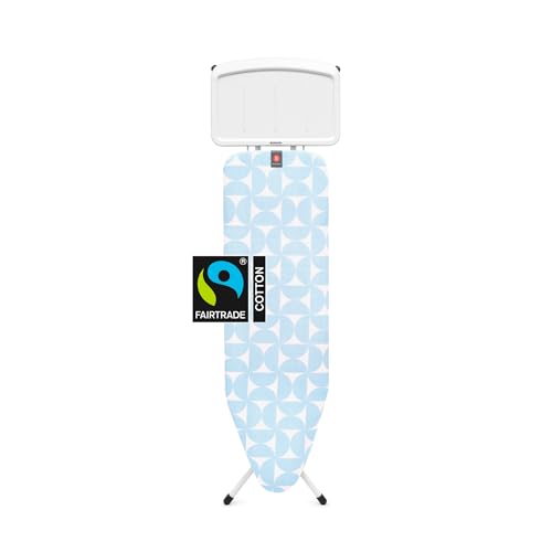 Image of Brabantia Comfort Ironing Board with Solid Steam Generator Rest | Medium (Size B) | Fairtrade Fresh Breeze Cover | Adjustable Height (27-38 inch), XL Iron Rest, Easy Fold, Anti-Collapse Lock,Non-Slip Feet