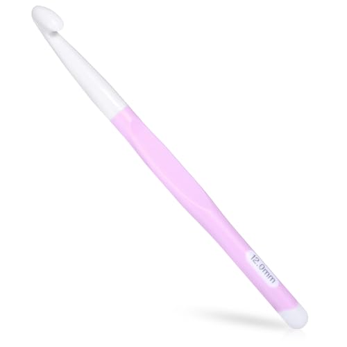 12mm Large Crochet Hook with Ergonomic Handle Big Crochet Hooks for Chunky Yarn Professional Huge Knot Needles for Beginners and Experiecced Lover