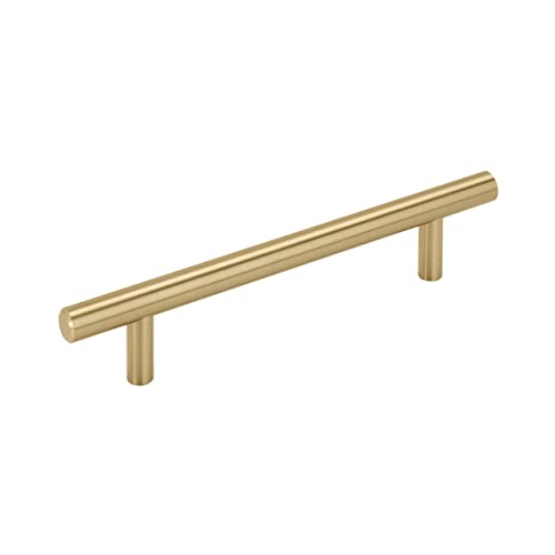 Image of Amerock 5-1 /16 inch Bar Pulls Champagne Bronze Drawer Pull | 5-1 /16 inch (128mm) Center-to-Center Mounting Distance and 7-3 /8 inches Overall Length, Durable Carbon Steel Cabinet Hardware