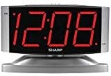 SHARP Digital Alarm Clock with Swivel Base (Silver)