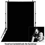 Funnytree 6.5X10FT Black Pure Solid Color Photography Backdrop Soft Seamless Collapsible Portrait Background Photo Studio Props