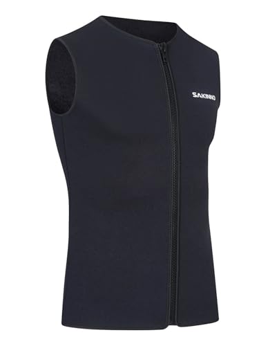 Men 3mm Neoprene Zipper Stretchy Wetsuit Vest Tops Swimming Costume Diving Surfing Suit Tank Top miniatura 3