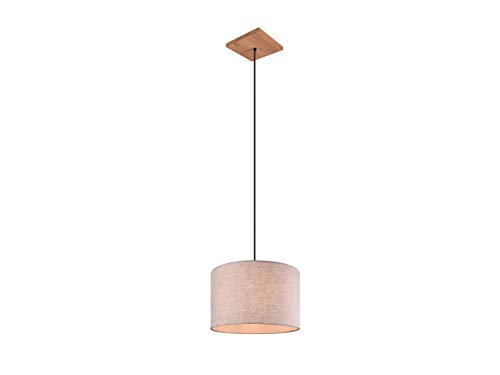 Trio Leuchten Pendelleuchte Elmau 302100130, Holz Pinie, Stoffschirm beige, Stoffkabel schwarz, exkl. 1x E27, Nickel Antik Trio Leuchten Pendelleuchte Elmau 302100130, Holz Pinie, Stoffschirm beige, Stoffkabel schwarz, exkl. 1x E27, Nickel Antik