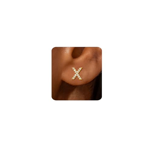Save on MUMREUES Gold Initial Stud Earrings with code 8GFFEYFB