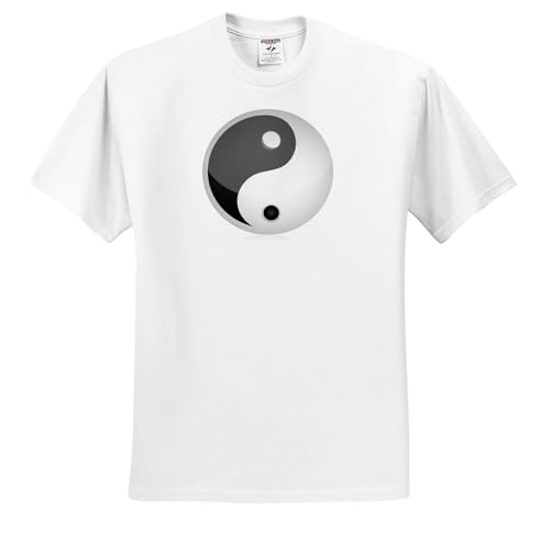 3dRose, Black and White Yin and Yang Sign, T-Shirt