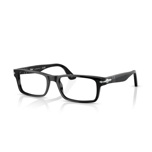 Persol PO3050V 95 55MM Black/Plastic Lens Clear Rectangular Eyeglasses for Men…