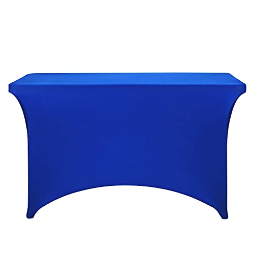 Image of FORLIFE 2Pack Spandex Table Covers,Fitted Tablecloth for Rectangular Tables, Stretch Patio Table Covers, Universal Spandex Table Cover for Wedding, Banquet, Party (4ft, Royal)