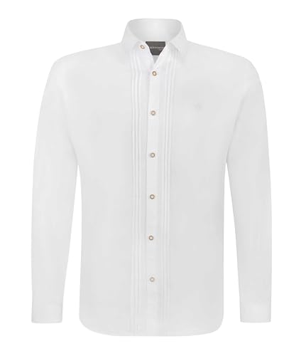 Stockerpoint Herren Trachtenhemd Mika I Größe S-5XL I Herrenhemd im klassischen Trachtenlook mit Knöpfen in Hornoptik & Kentkragen I Atmungsaktiv & bequem I...