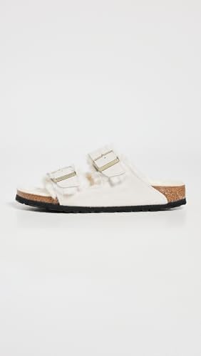 Image of Birkenstock Women's Arizona Shearling Sandals, Antique White /Antique White, 9-9.5 Medium US
