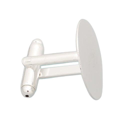 Rosebeading Lote de 20 de bases de plata para gemelos (20 mm), fijación sin calor