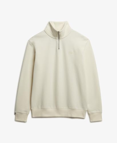 Sweat shirt Superdry Half Zip Pullover Henley Essential Ecru EU - vue 10
