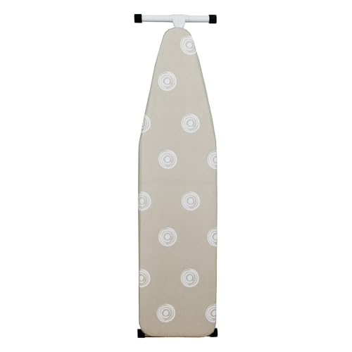 Full Size T Leg Ironing Board 53x14 Inch Adjustable Height Steel Frame Thick Padded Cotton Cover Non Slip