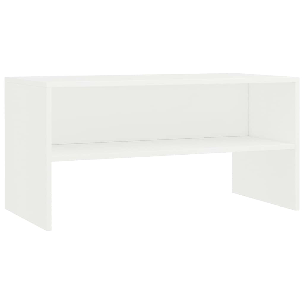 vidaXL Mueble TV Estante Mesa Baja Televisión Aparador Televisor Módulo Diseño Simple Compartimento Salón Habitación Comedor Sala Contrachapada Blanco
