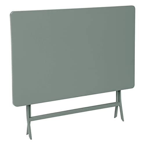 HESPERIDE - Table de Jardin Pliante Rectangle Greensboro 4 Places Vert Olive - Acier Antirouille Renforcé - Mobilier pour Jardin, Balcon, Terrasse