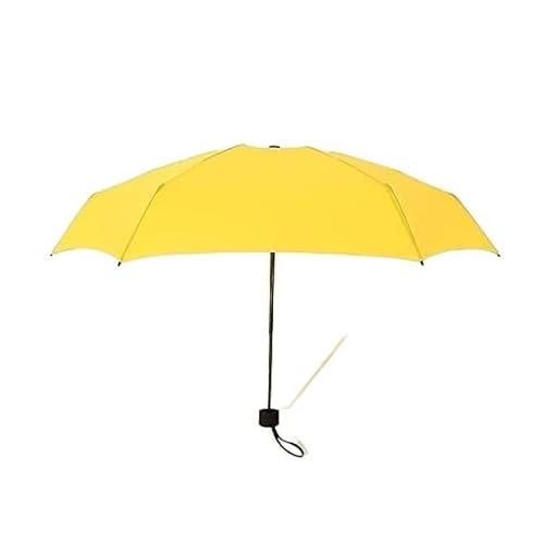 SOCUY Parapluies Petit Parapluie Pliant for Femme Parasol De Poche De Voyage Compact Anti UV Parapluie De Pluie Coupe-Vent Parapluie Résistant Au Vent (Color : Yellow)