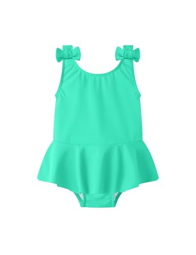 Image of oklady Toddler Swimsuit Girls One Piece Ruffled Girls Bathing Suit Bow Strap Swimwear Size 12M-4T