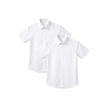 IMFAA Boys’ Premium School Shirts 2-Pack – White, Short Sleeve, Regular Fit, Non-Iron, Quality Fabric, Ideal for Daily School Wear (UK, Age, 9-10Y, W, S-SLV)