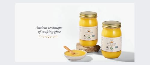 The Ghee Co., Grass Fed Ghee, 16 Fl oz, Made with Grade AA butter, Lactose and Casein free, Paleo and Keto friendly, glass jar