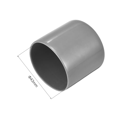 Image of uxcell 4pcs Rubber End Caps 43mm ID Vinyl Round End Cap Cover Screw Thread Protectors Light Gray, 40mm Height