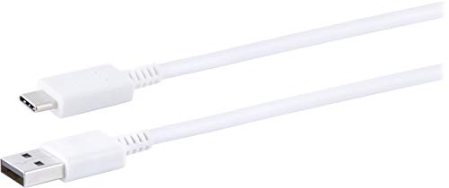 GE 6.5 ft. USB Type C Cable, USB-A to USB-C Charging Cable, Compatible with iPad Pro, MacBook Pro, Samsung Galaxy S21/S10/S9/S8/Plus, Google Pixel 5/C/3/2/XL, White, 40091