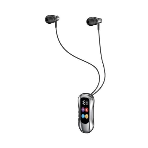 GZLMMY Lapel Clip - Auriculares Bluetooth 5.4 inalámbricos con juego de baja latencia, tarjeta TF, reproductor de MP3, cómodos auriculares internos (negro)