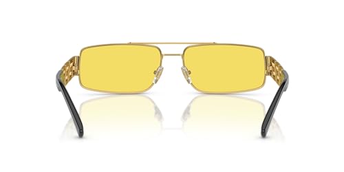Versace Man Sunglasses Gold Frame, Yellow Mirror Red Lenses, 60MM4