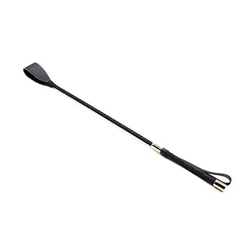 Fuwok Cravache d'équitation en cuir avec attache en cuir Longueur 45 cm