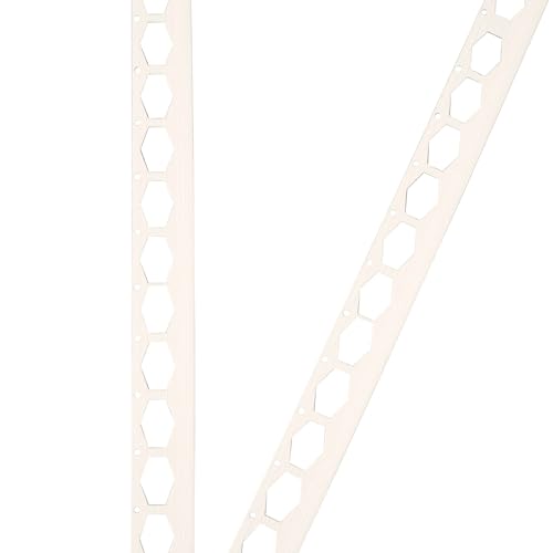 ProfileXXL PVC Abschlussprofil, Abschlussleiste, Kantenschutz 2,5m Weiß 25 x 6mm Putzschienen aus hart PVC, für Innen- & Außenputz