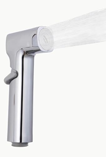 Bargin - Pulverizador de bidé de tela, rociador de pañales para baño, bidé de mano, inodoro, grifo de acero inoxidable, grifo de limpieza de inodoro, color negro (cromado con interruptor)
