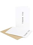 Verbaa 100 Premium Paper Thank You Cards With Self-Seal Envelopes - 2 Designs of Elegant Modern Than