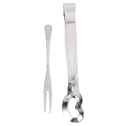 ROMISBABA 2pièces Lot De Pinces à Escargots Acier Inoxydable Avec Fourchette Ustensiles Compacts Et Empilables Pour Maison Restaurant Et Hôtel Service Cuisine Fruits De Mer Et Plats Français