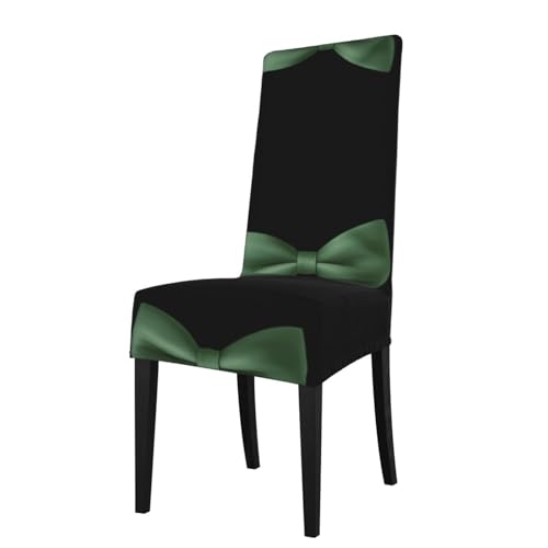 JKDGOJ Las fundas para sillas de restaurante con patrón de lazo verde son desmontables, súper elásticas y lavables, adecuadas para cocinas