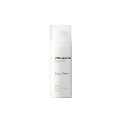 InnovaGoods® Crema hidratante facial 50ml con extracto de arroz manteca de karité manteca de murumuru & aceite de nueces de macadamia crema hidratante facial rejuvenece y regenera todo tipo de piel
