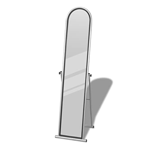 vidaXL Miroir en Fer sur Pied Gris