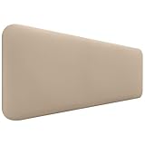 DHOME Cabecero Tapizado Liso Redondeado Polipiel para Pared Acústicos Cabeceros Absorbentes Cabezal Cama Dormitorio (Beige, 135cm)
