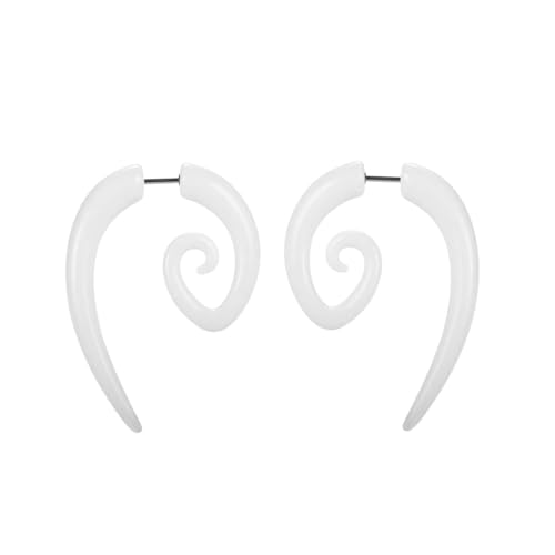 New 2026 Unisex 1 Pair Black Acrylic Cheater Stretcher Flesh Earrings Pumk Style Spiral Ear Taper Gauges Expanders Tunnel Plugs Jewelry Fashion Accessories Creative For Women And Men