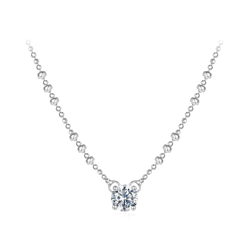 Teleye 0.5ct �X�p�[�N�����O���A�b�T�i�C�g 925�X�^�[�����O�V���o�[�l�b�N���X�A�G���K���g�ȃX�^�C�����O�̂��߂̐������ꂽ�~�j�}���X�g�y���_���g